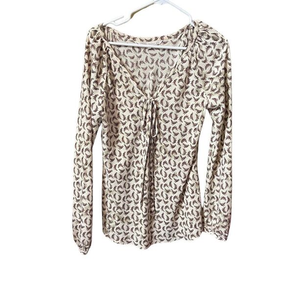 NWT Rachel Rachel Roy size L bow tie V neckline. Puff sleeves tunic - Picture 1 of 8